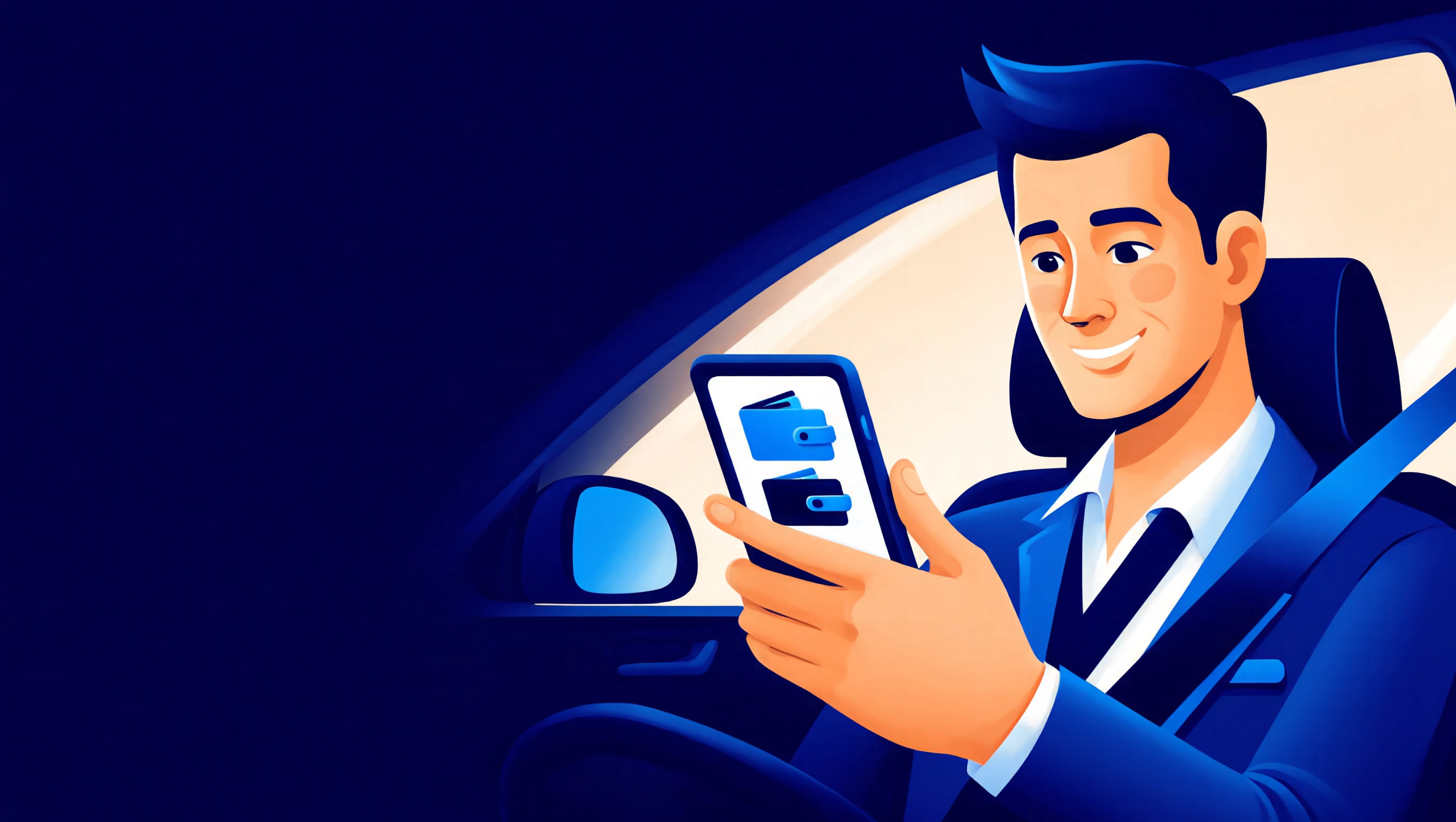 Motorista organizando finanças em duas contas separadas no celular