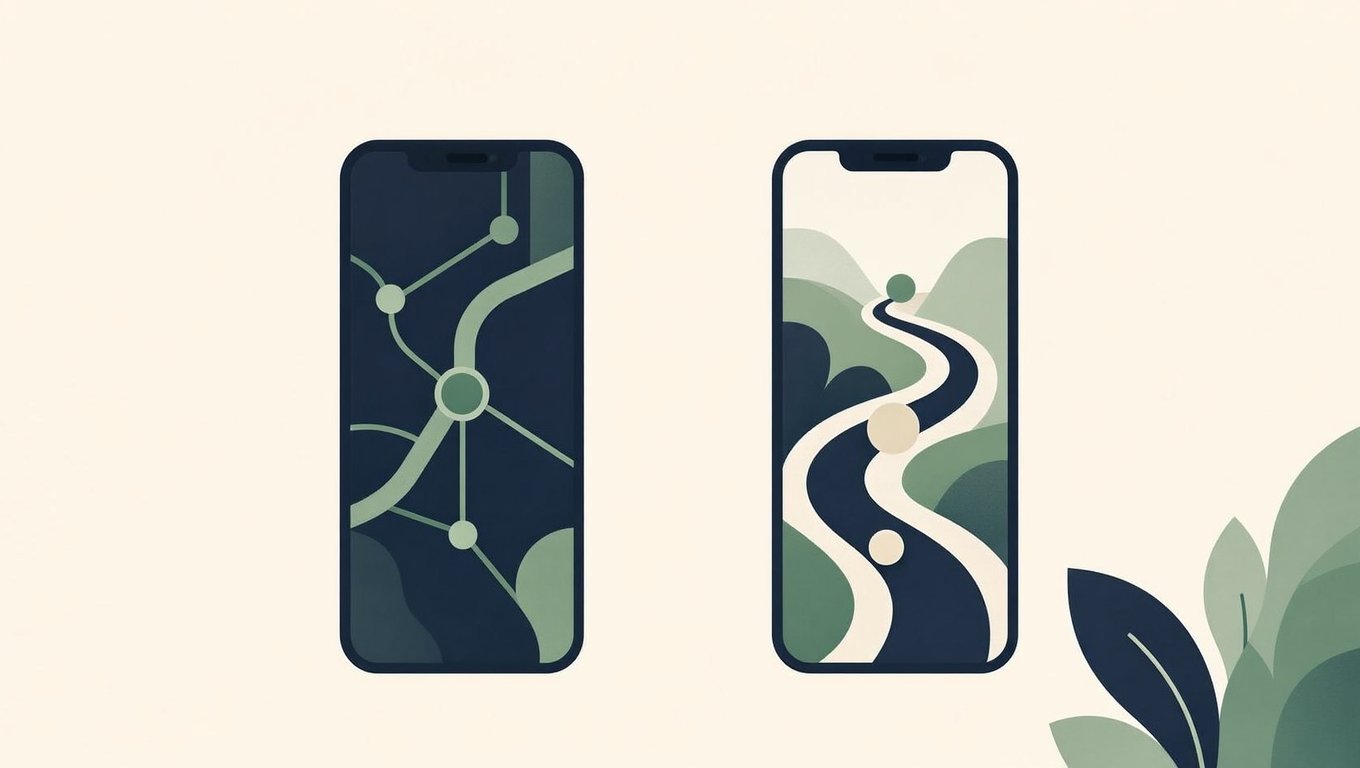 Comparação visual entre os dois aplicativos de navegação