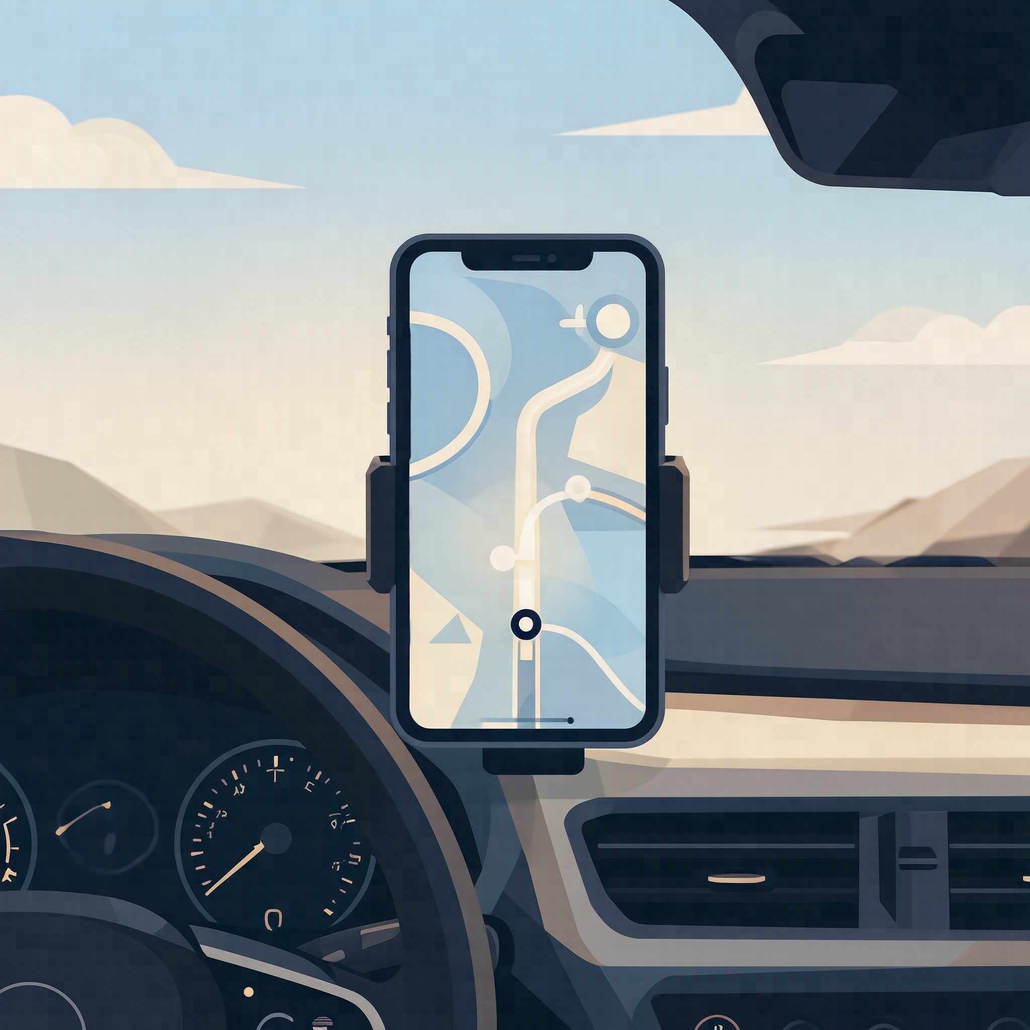 Motorista escolhendo o app de navegação antes de iniciar a corrida